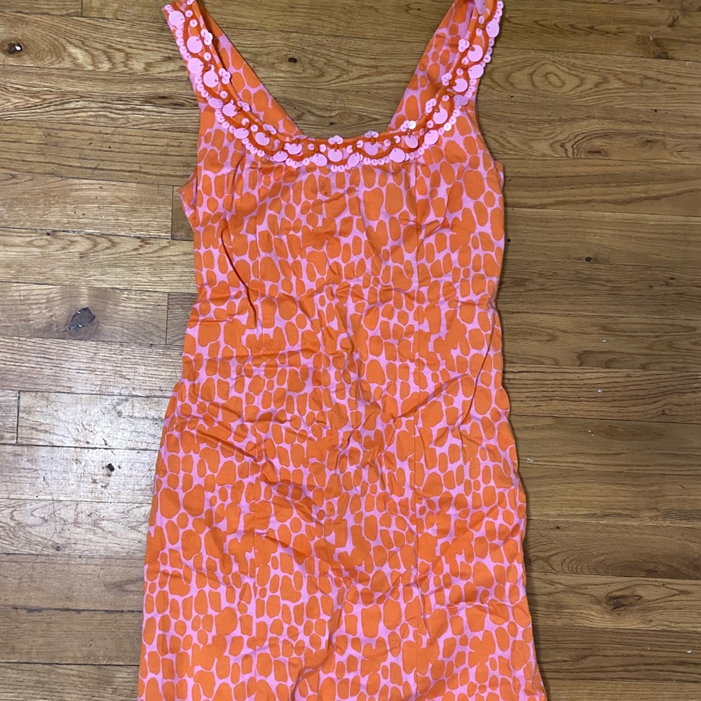 Blumarine Animal Print Orange Pink Mini Dress